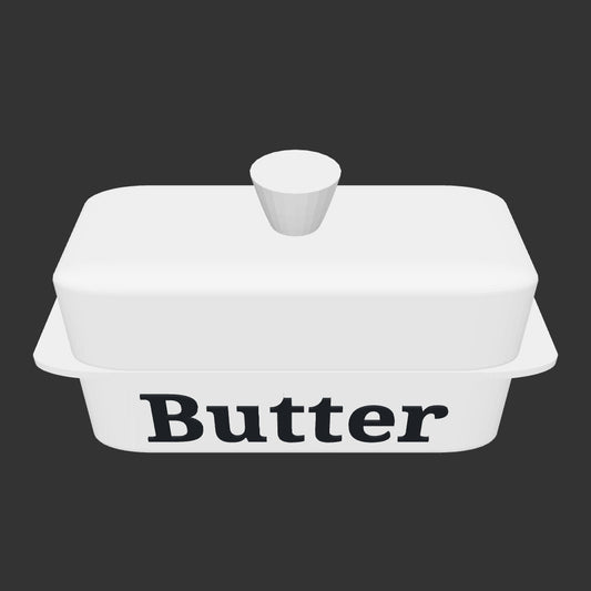 White Heated Butter Warmer Dish