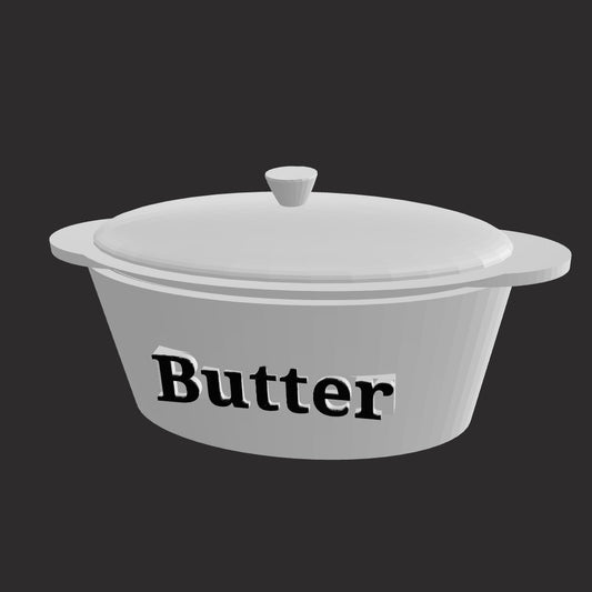 White Heated Butter Warmer Dish